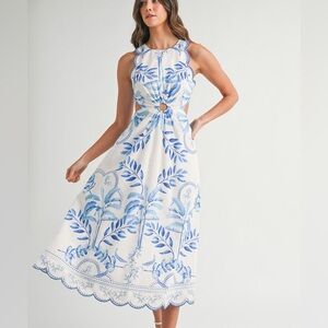 Mable Floral Midi Cut Out Dress